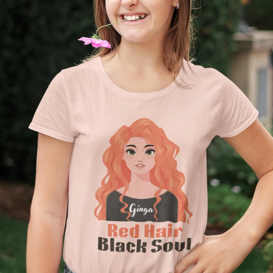 Red Hair, Black Soul Unisex Tee - Perfect Gift for Redheads, Unique Ginger Apparel, Casual Lifestyle, Fun Love Tee