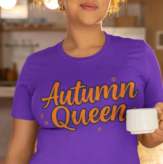 Autumn Queen Unisex Softstyle T-Shirt, Cozy Fall Tee, Gift for Autumn Lover, Seasonal Fashion, Thanksgiving Celebration Top