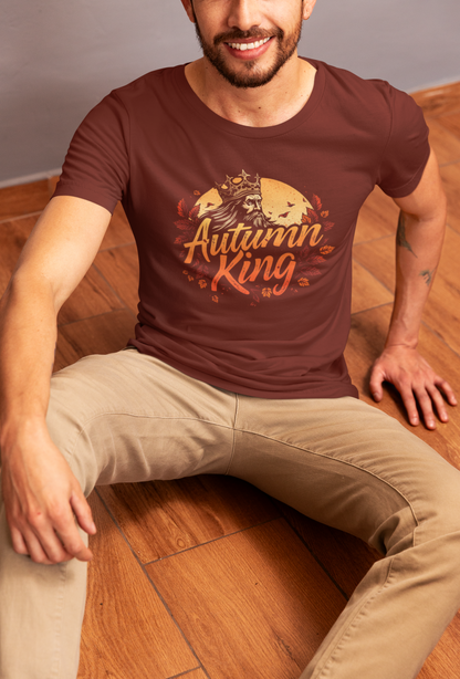 Autumn King Tee, Fall T-Shirt for Men and Women, Cozy Autumn Shirt, Seasonal Gift, Harvest Celebration Apparel