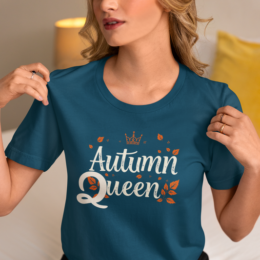 Autumn Queen Tee - Unisex Heavy Cotton T-Shirt, Fall Fashion, Seasonal Apparel, Gift for Her, Thanksgiving Style