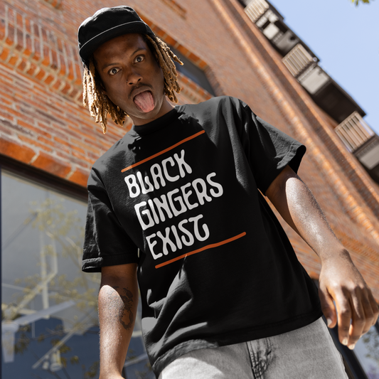 Bold Identity Unisex Tee, Statement Shirt, Gifting, Pride Apparel, Fun Casual Wear, Black Gingers Exist