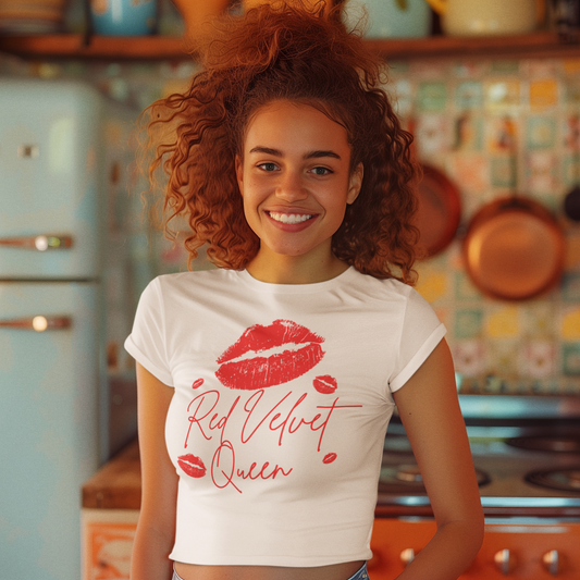 Red Velvet Queen Tee - Flirty Cotton T-Shirt for Her, Cute Gift for Girlfriends, Valentine's Day, Birthday, Casual Wear