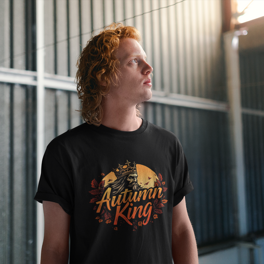 Autumn King Tee, Fall T-Shirt for Men and Women, Cozy Autumn Shirt, Seasonal Gift, Harvest Celebration Apparel