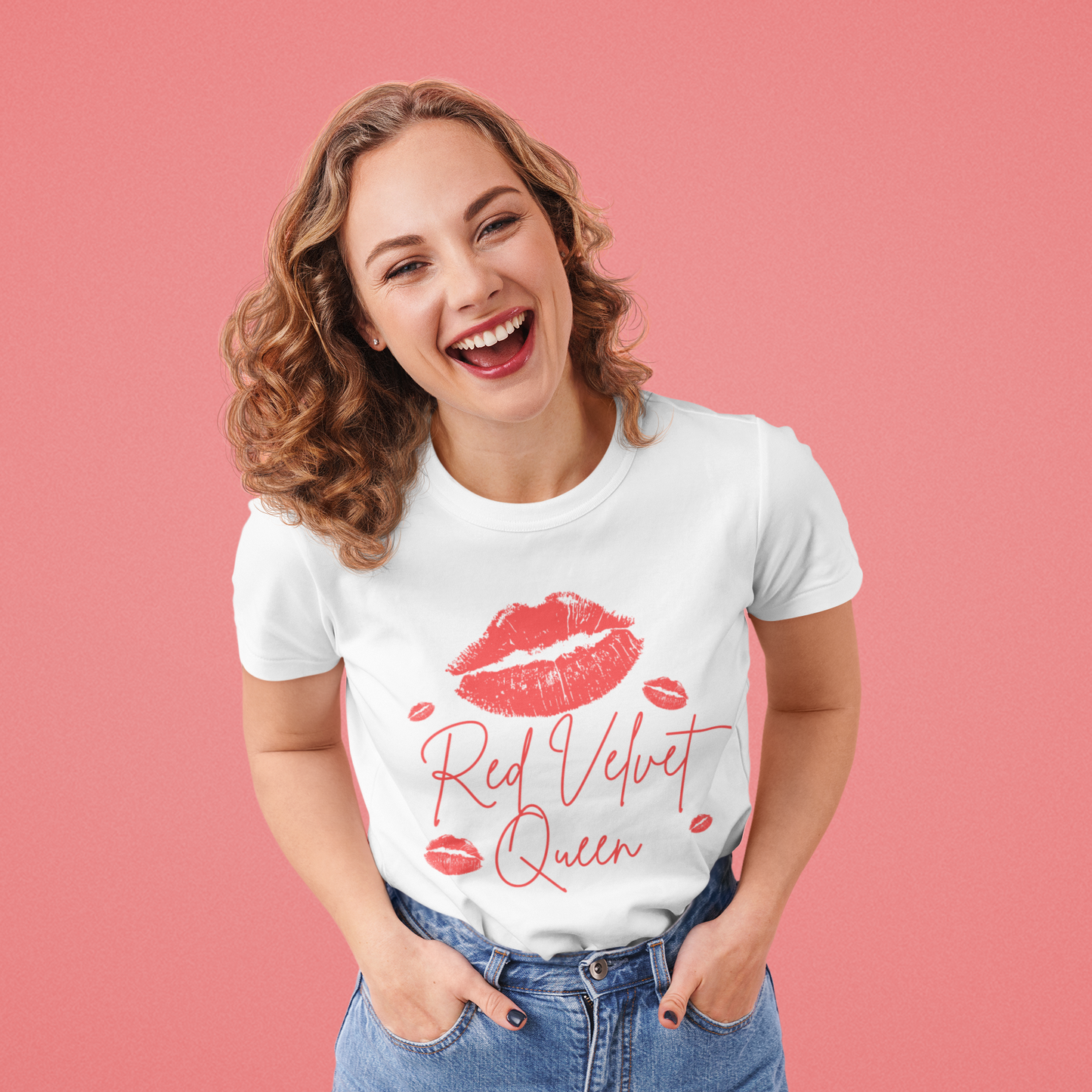 Red Velvet Queen Tee - Flirty Cotton T-Shirt for Her, Cute Gift for Girlfriends, Valentine's Day, Birthday, Casual Wear