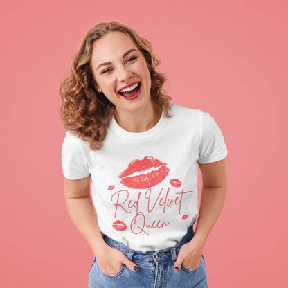 Red Velvet Queen Tee - Flirty Cotton T-Shirt for Her, Cute Gift for Girlfriends, Valentine's Day, Birthday, Casual Wear