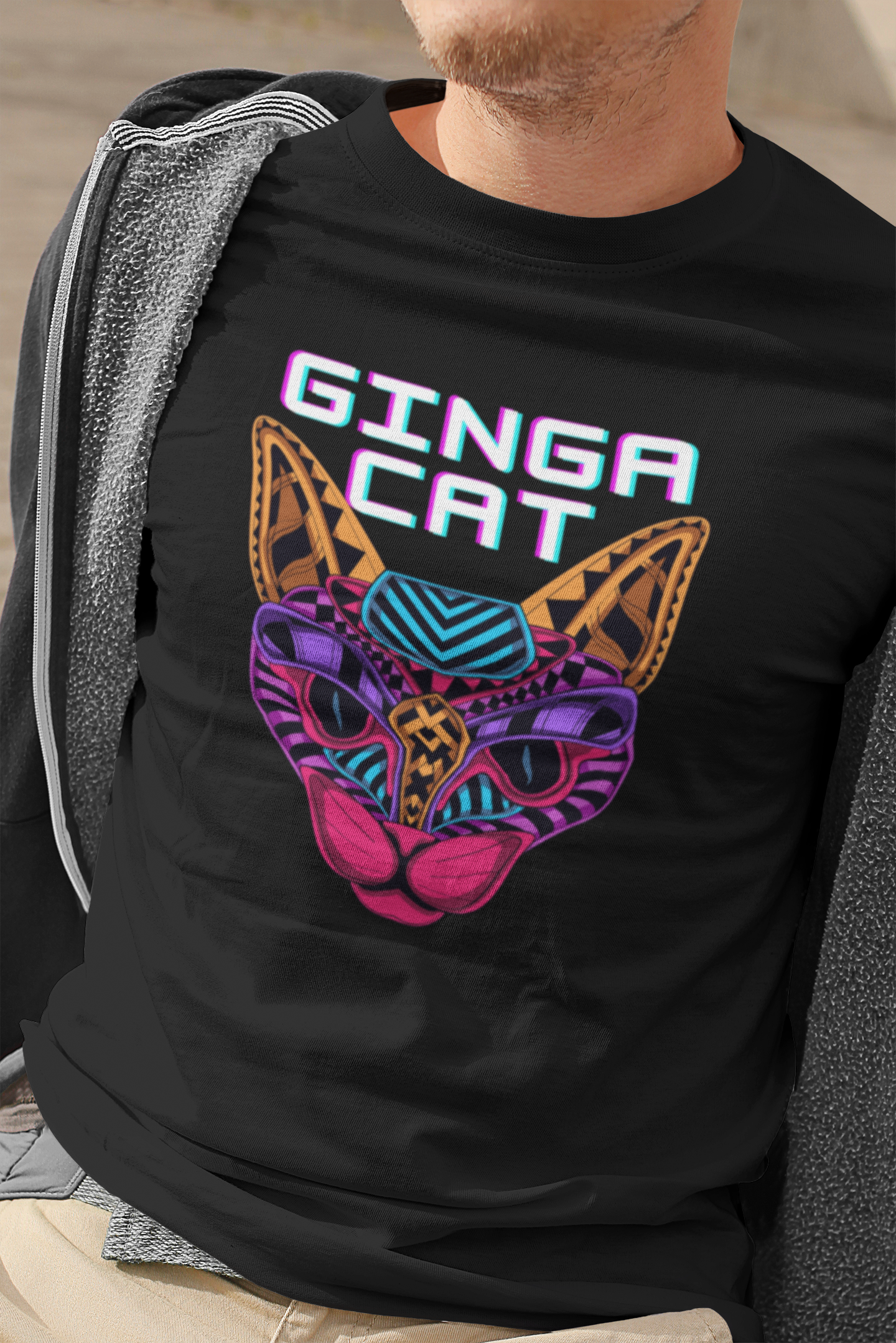 Vibrant Ginga Cat T-Shirt | Unisex Tee, Cat Lover Gift, Colorful Graphic Tee, Fun Fashion, Unique Casual Wear